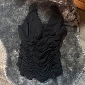 Elegant Black Ruched top